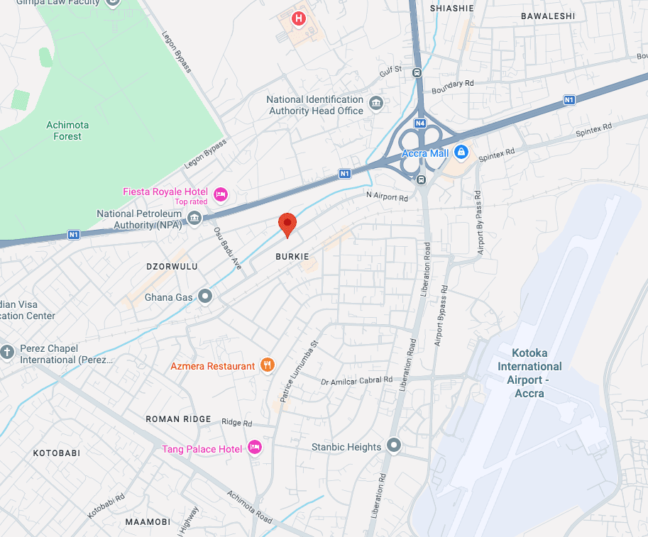 Map, Airport Residential Area, Accra