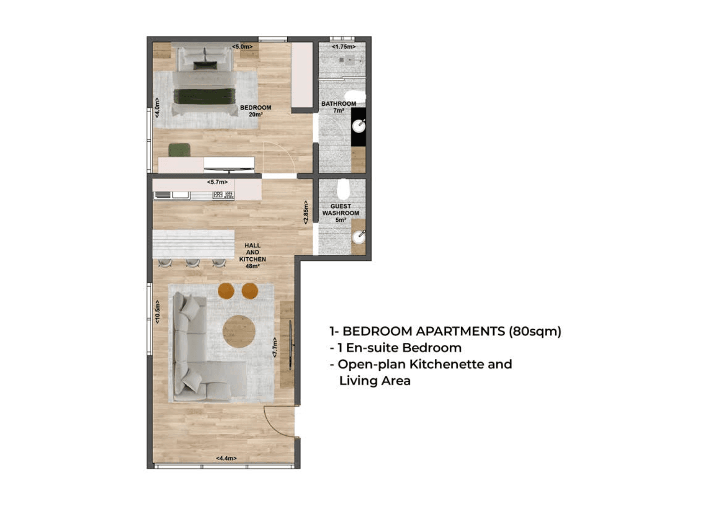 One-bedroom floor plan